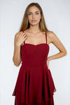 Sweet Like Honey Tiered Sweetheart Maxi Dress - Burgundy
