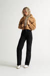 Play It Right Camel Teddy Button Jacket