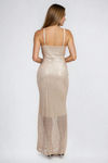 Dress The Part Sequin Bodycon Maxi Dress - Champagne