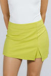 Fresh Pick Slide Slit Mini Skort - Chartreuse
