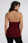 Take the Stage Vest Halter Top - Cherry