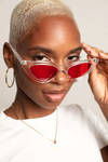 Aquarius Clear Red Cat Eye Sunglasses
