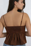 Meant To Shine Satin Cami Top - Cocoa