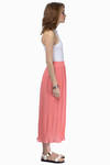 Pleat The Way Coral Maxi Skirt