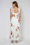 Bloom Bright Floral Tie-Back Maxi Dress - Cream Brick