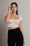 Forget It All Cream Crushed Velvet Crop Top