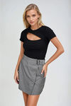Suit Up Belted Mini Skirt - Dark Grey