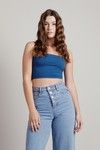 One At A Time Dark Teal Crop Top