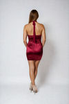 Lucky Sinner Halter Bodycon Mini Dress - Dary Cherry