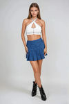 Style Code Pleated Skort - Denim Blue