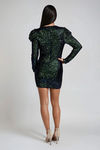 Celestial Beam Sequin Bodycon Mini Dress - Emerald