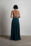Last Touch Emerald Lace-Up Maxi Dress
