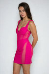 Fierce Aura Mesh Bodycon Mini Dress - Fuchsia