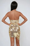 Flirt Alert Sweetheart Sequin Mini Dress - Gold