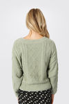Cuddle Season Cable Knit Sweater - Green