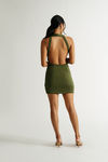 Dizzying Green Open Back Bodycon Mini Dress