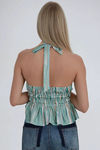 Sway Haven Plunge Halter Top - Green