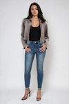 Play Bold Suede Cropped Jacket - Grey