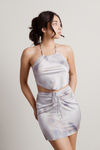 Tamara Grey Tie-Dye Halter Crop Top And Skirt Set