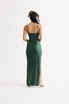 Came To Party High Slit Bodycon Maxi Dress - Hunter Green