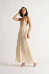 Astraea Ivory Ditsy Floral Halter Tiered Maxi Dress