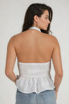 Catch the Breeze Eyelet Halter Top - Ivory