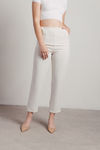 Chill and Chic Ivory Straight Leg Pants