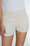 Curve Booster Waist Fold Over Shorts - Ivory