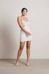 Jayde Ivory Cutout Bodycon Mini Dress