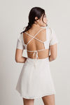 Kore Ivory Chiffon Sweetheart Cutout Skater Dress