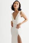 Lupita Ivory Sleeveless Bodycon Slit Maxi Dress