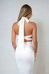So Delicate Halter Bodycon Midi Dress - Ivory