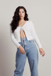 Tease Me Ivory Tie Front Cardigan