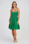 Start Fresh Lace Trim Smocked Mini Dress - Kelly Green