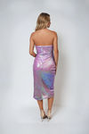 Shimmer Curve Sequin Mesh Midi Dress - Lavender
