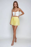 Fair Bloom Pleated Mini SKirt - Lemon