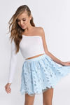 Sunbeam Light Blue Lace Skater Skirt