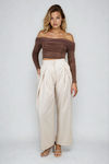 Polish in Motion Woven Wide Leg Pants - Linen