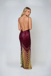 Moonlit Daze Ombré Sequin Maxi Dress - Maroon