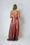 Kiss Me Slow Satin Corset Maxi Dress - Marsala