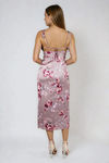 Fresh Start Floral Satin Midi Dress - Mauve Floral
