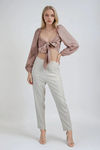 Make them Blush Puff Shoulder Blouse - Mauve