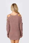 Miracle Mauve Lace Up Sweater