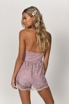Two-Faced Mauve Lace Halter Romper