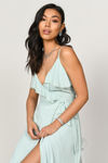 Kristen Ruffle Wrap Maxi Dress - Mint