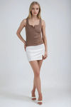 Cool Edge Ribbed Tank Top - Mocha