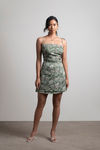 Patricia Moss Green Paisley Fit & Flare Mini Dress
