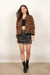 Cheyenne Multi Leopard Print Fuzzy Bomber Jacket