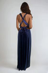 Glam Soirée Multiway Velvet Maxi Dress - Navy