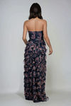 Wildest Bloom Floral Ruffle Maxi Dress - Navy Pink